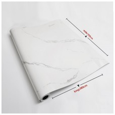 Thick Foam Self-Adhesive wall sticker, white marble texture, big roll Size (17.5 in x 118 in)",oil-resistant and waterproof for bedroom, living room background, kitchen, bathroom.