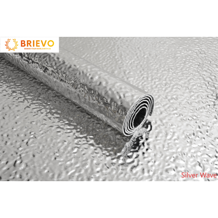 Thick Foam Self-Adhesive wall sticker, mirror wave design, big roll Size (17.5 in x 118 in)",oil-resistant and waterproof for bedroom, living room background, kitchen, bathroom.